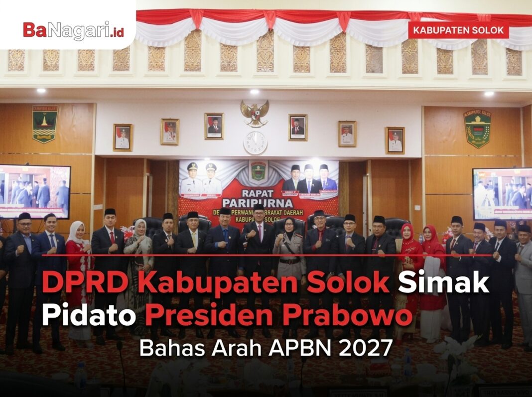 DPRD Kabupaten Solok bersama Forkopimda menyimak pidato Presiden Prabowo dalam rangka HUT ke-81 Kemerdekaan RI