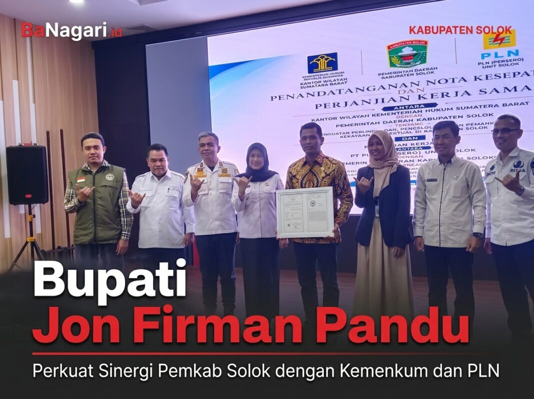 Bupati Jon Firman Pandu memperkuat sinergi Pemkab Solok dengan Kemenkum dan PLN