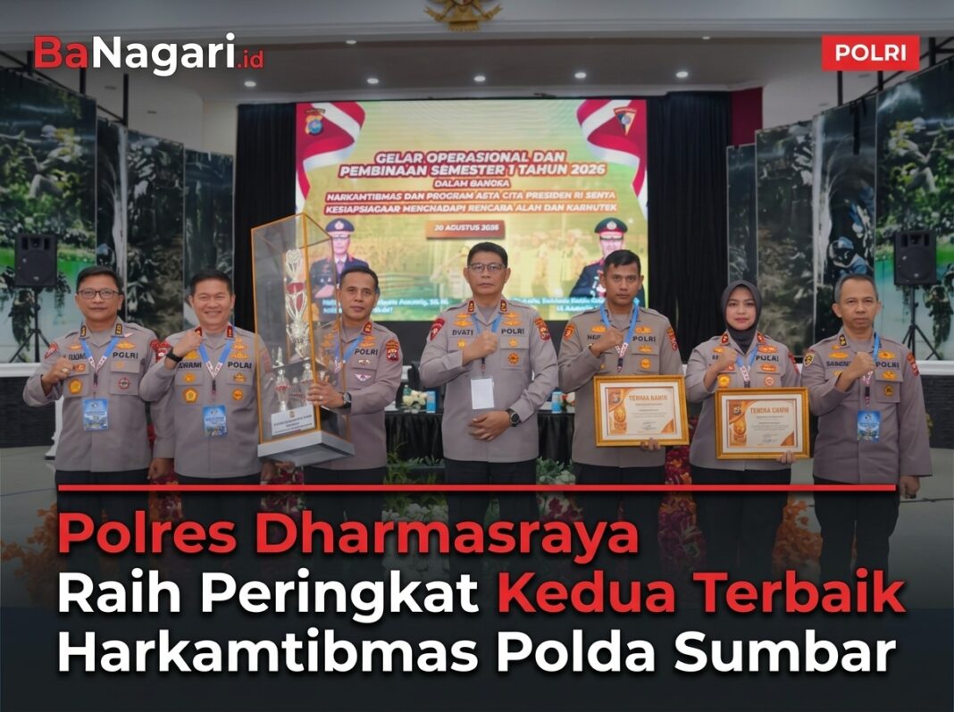 Polres Dharmasraya Raih Peringkat Kedua Terbaik Harkamtibmas Polda Sumbar